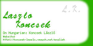 laszlo koncsek business card