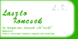 laszlo koncsek business card